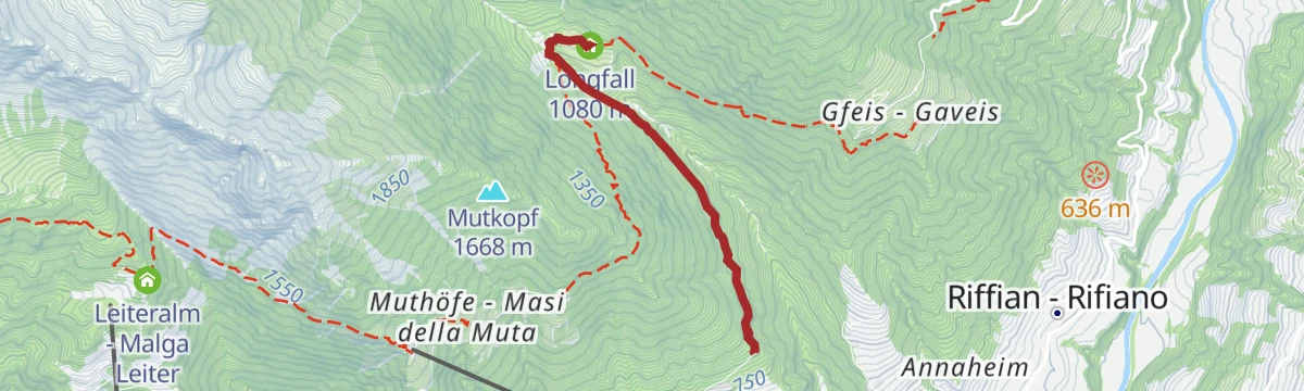 Route map: Escursione alla Locanda Longfall